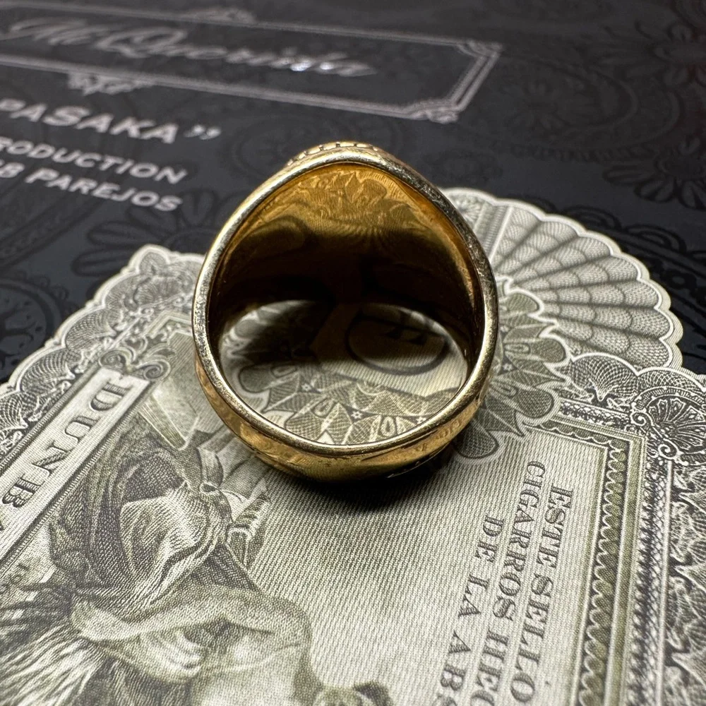 Vintage 14k Gold Filled and Blue Men's UNITED STATES AIR FORCE Ring SZ 12